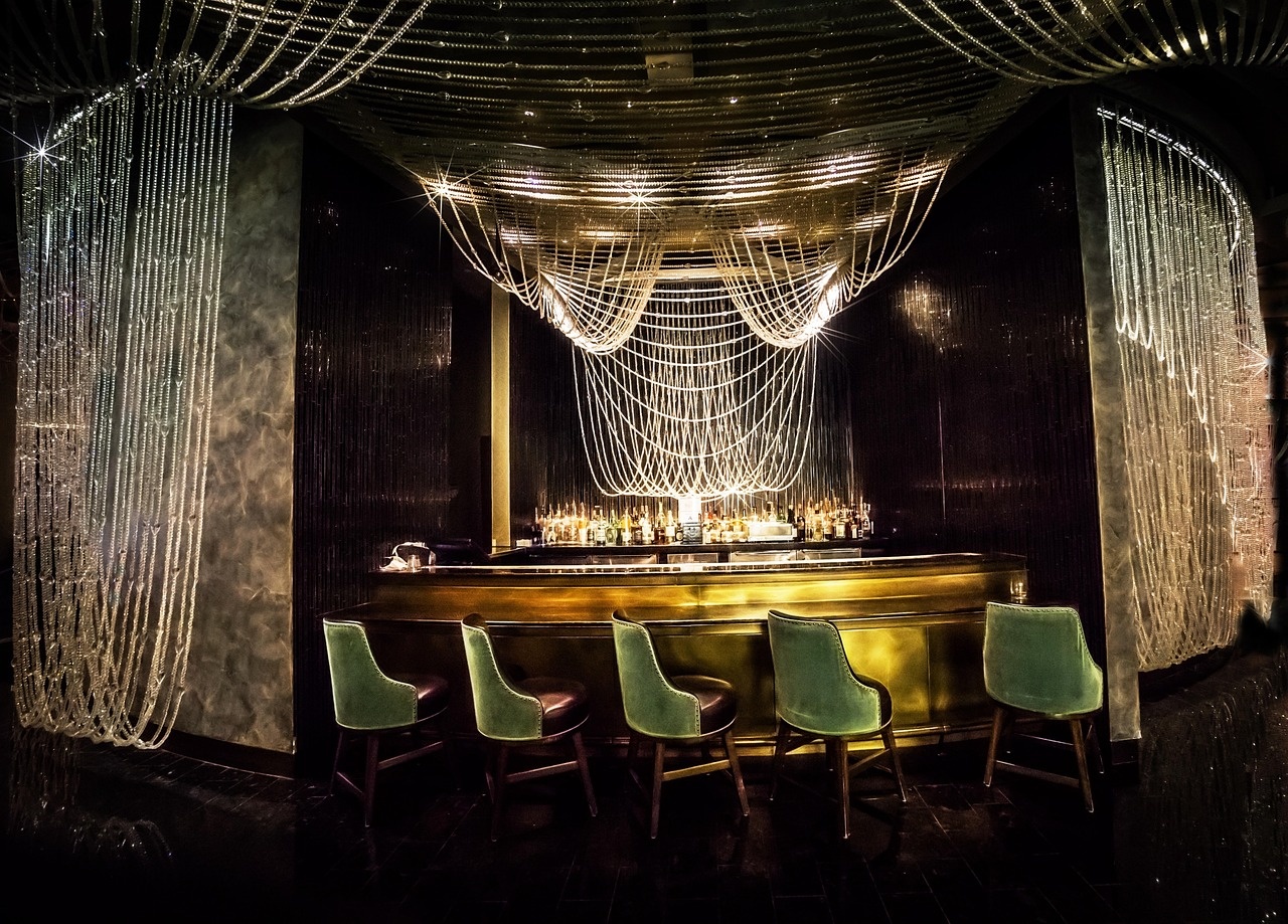 Private event space prepared for guests